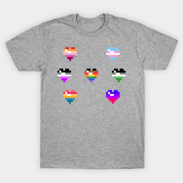 Pixel Heart - LGBT+ Pride (2023 Ensemble) T-Shirt T-Shirt by MintyMiamice